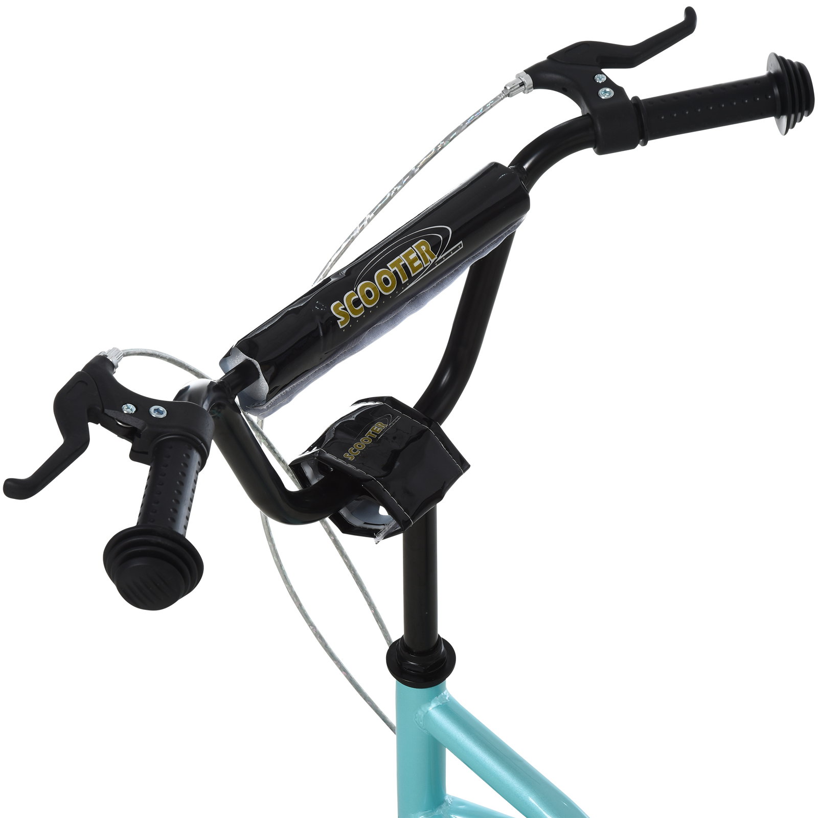 Trotinete para crianças com guiador ajustável em altura travão duplo e estrutura de aço 120x58x75-80 cm azul