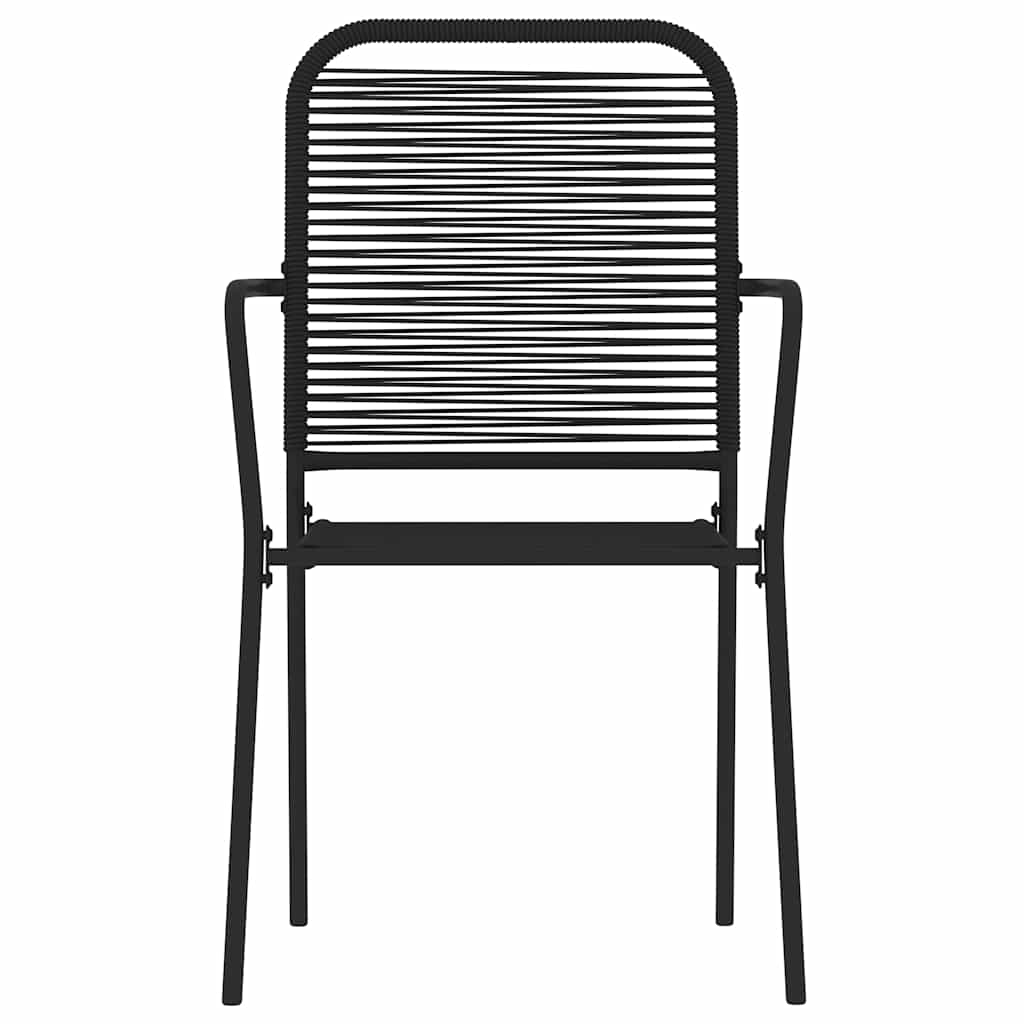 7 Pcs conjunto de jantar para jardim preto