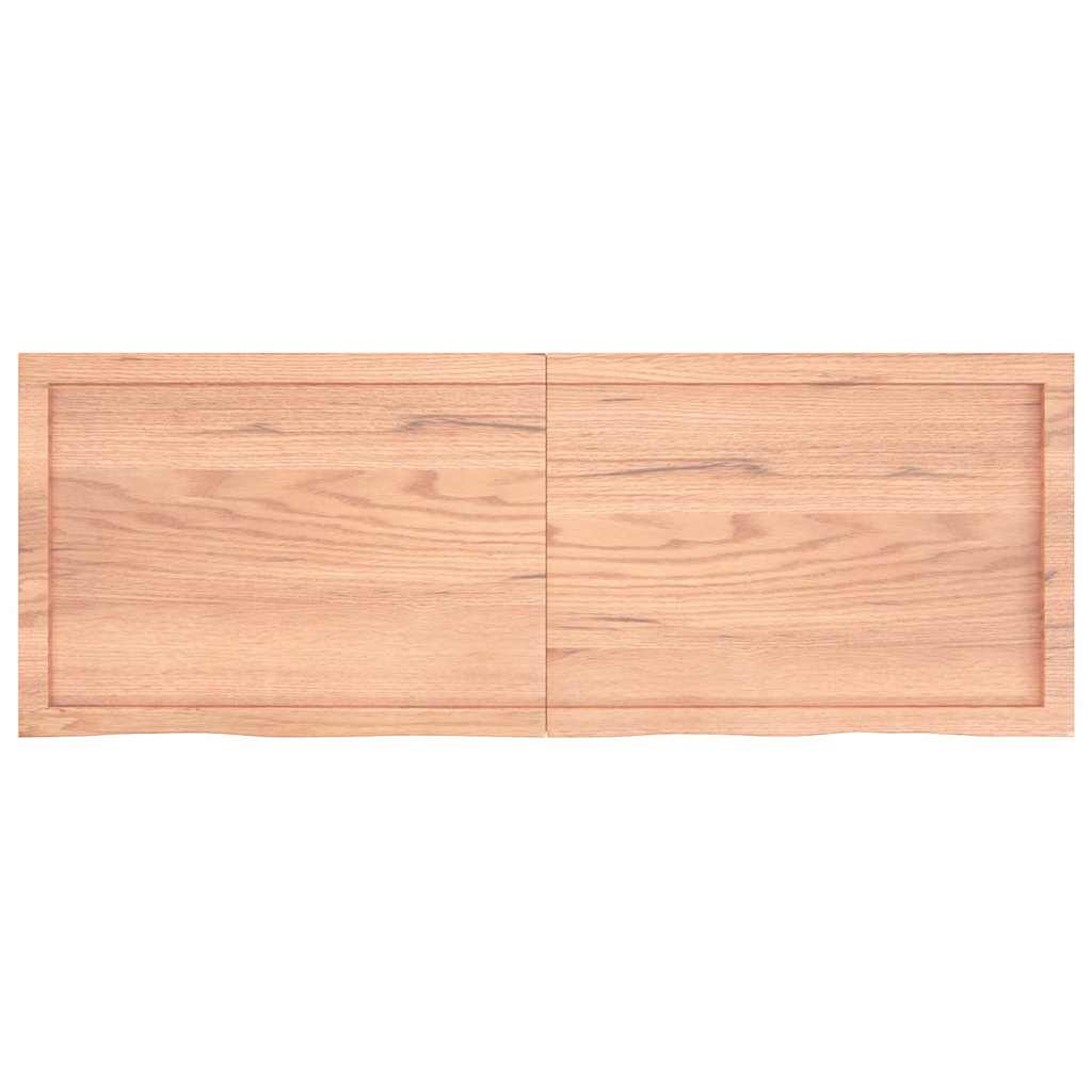 Bancada p/ wc 140x50x(2-4) cm madeira maciça tratada castanho