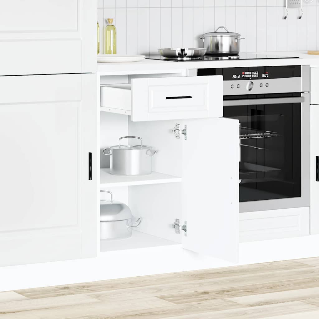 Armário base de cozinha porto derivados de madeira branco