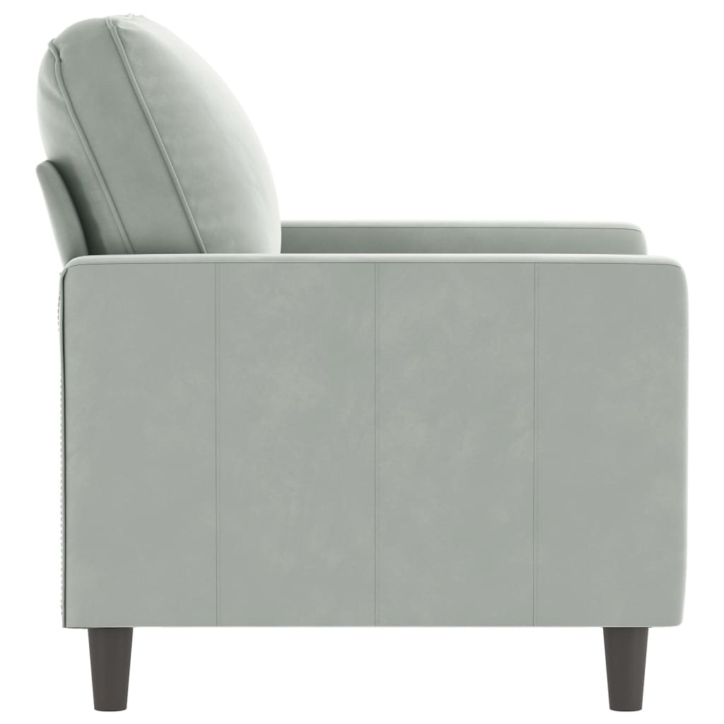 Poltrona 60 cm veludo cinzento-claro