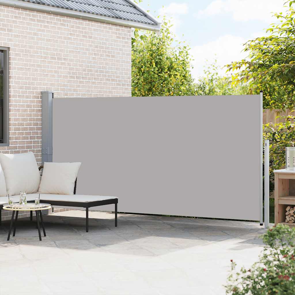 Toldo lateral retrátil 160 x 500 cm cinzento
