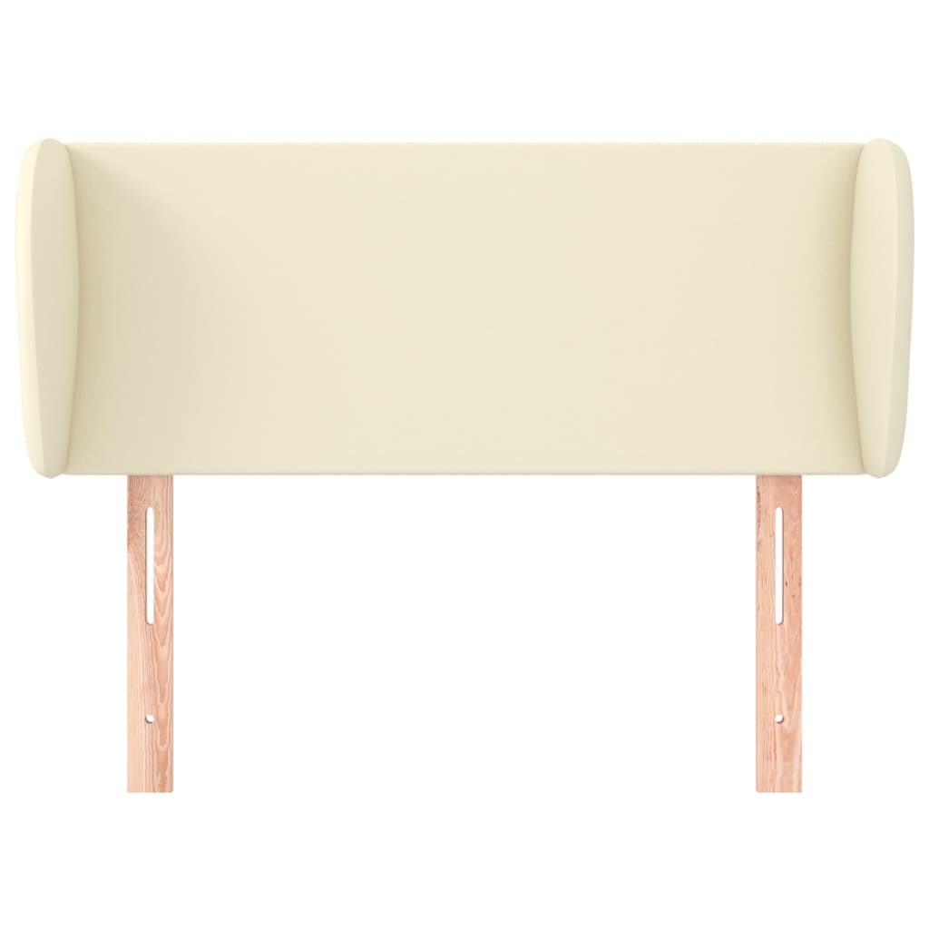 Cabeceira de cama c/ abas couro artificial 103x23x78/88cm creme