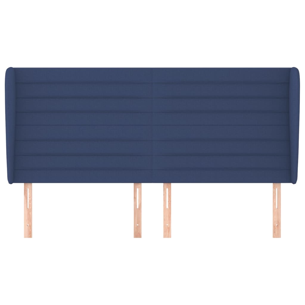 Cabeceira de cama c/ abas tecido 163x23x118/128 cm azul