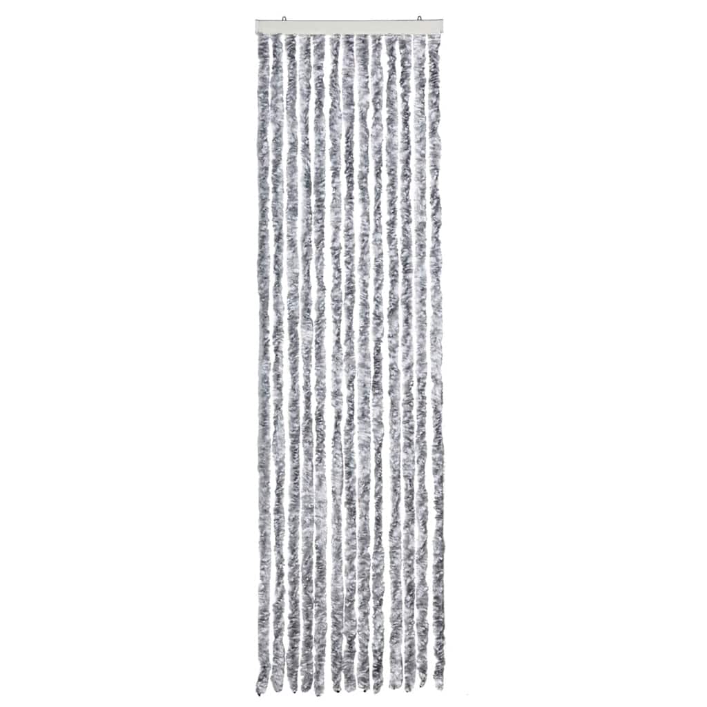 Cortina anti-insetos 56x200 cm chenille branco e cinzento
