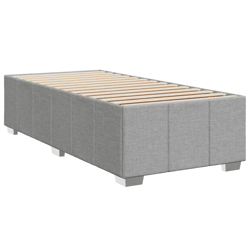 Estrutura de cama sem colchão 90x200 cm tecido cinzento-claro