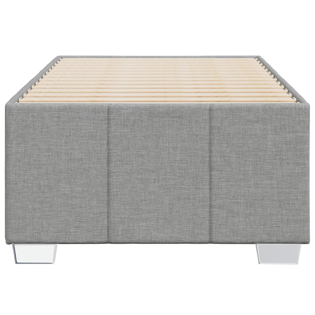 Estrutura de cama sem colchão 90x200 cm tecido cinzento-claro