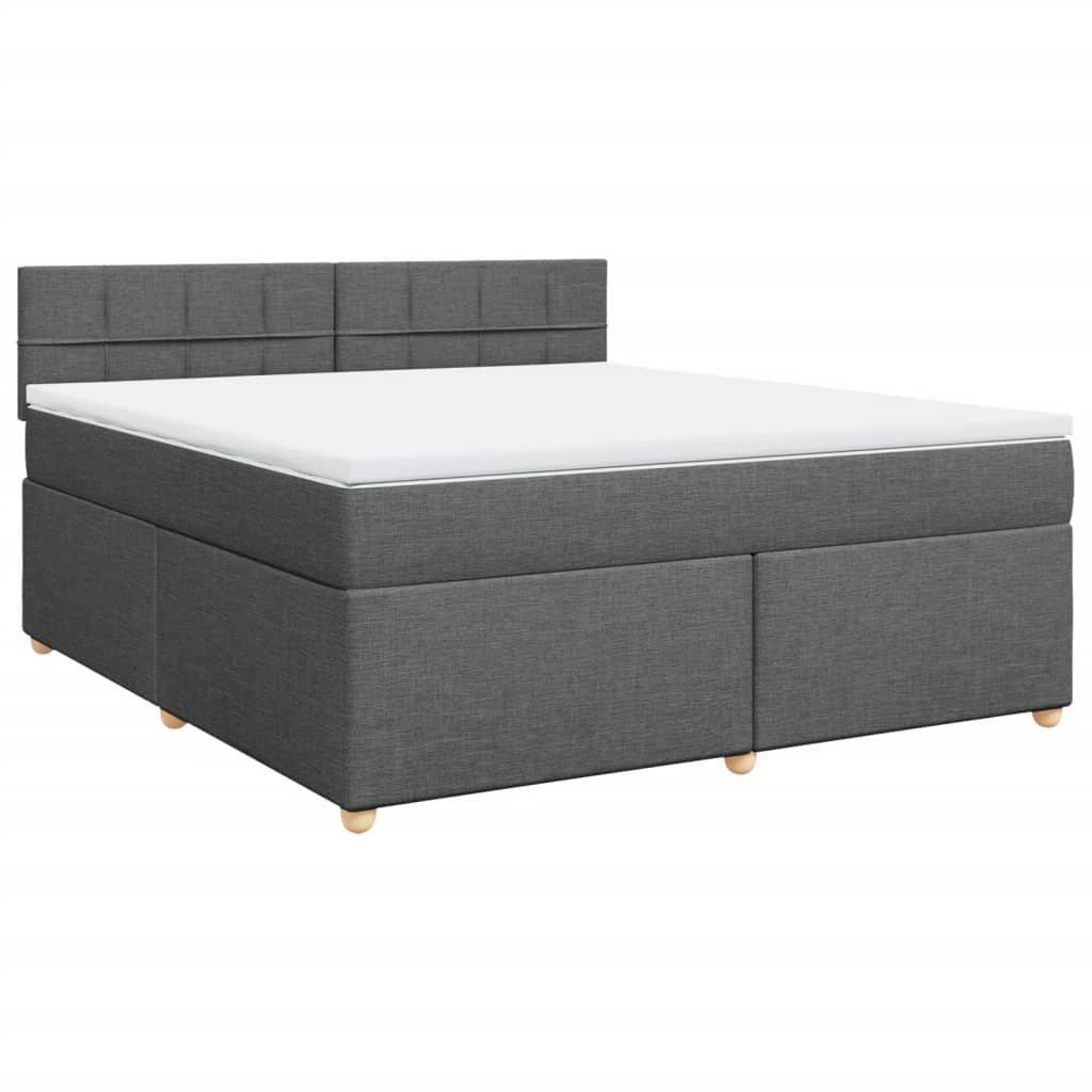 Cama com molas/colchão 180x200 cm tecido cinzento-escuro