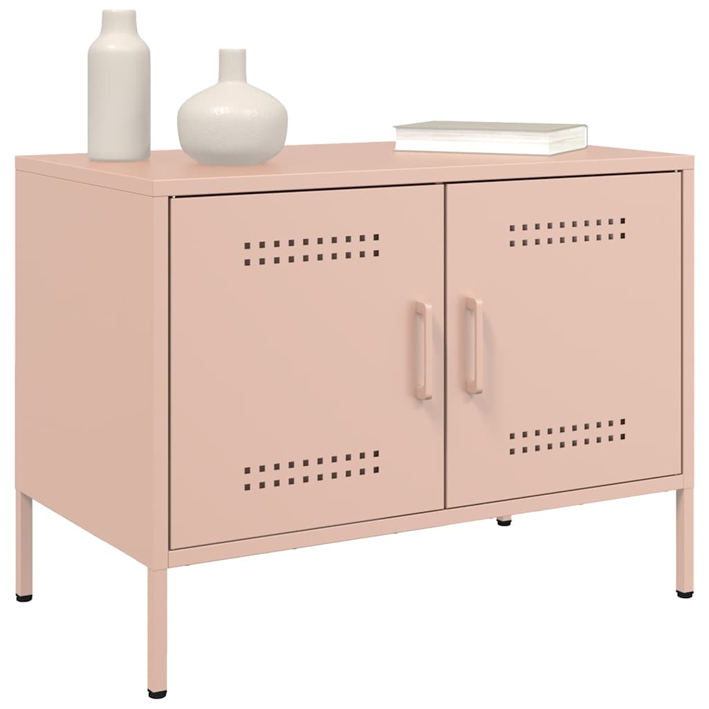 Móveis de TV 2 pcs 68x39x50,5 cm aço rosa
