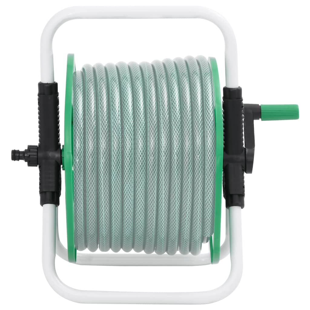 Enrolador independente para mangueira de 45 m 1/2" aço verde