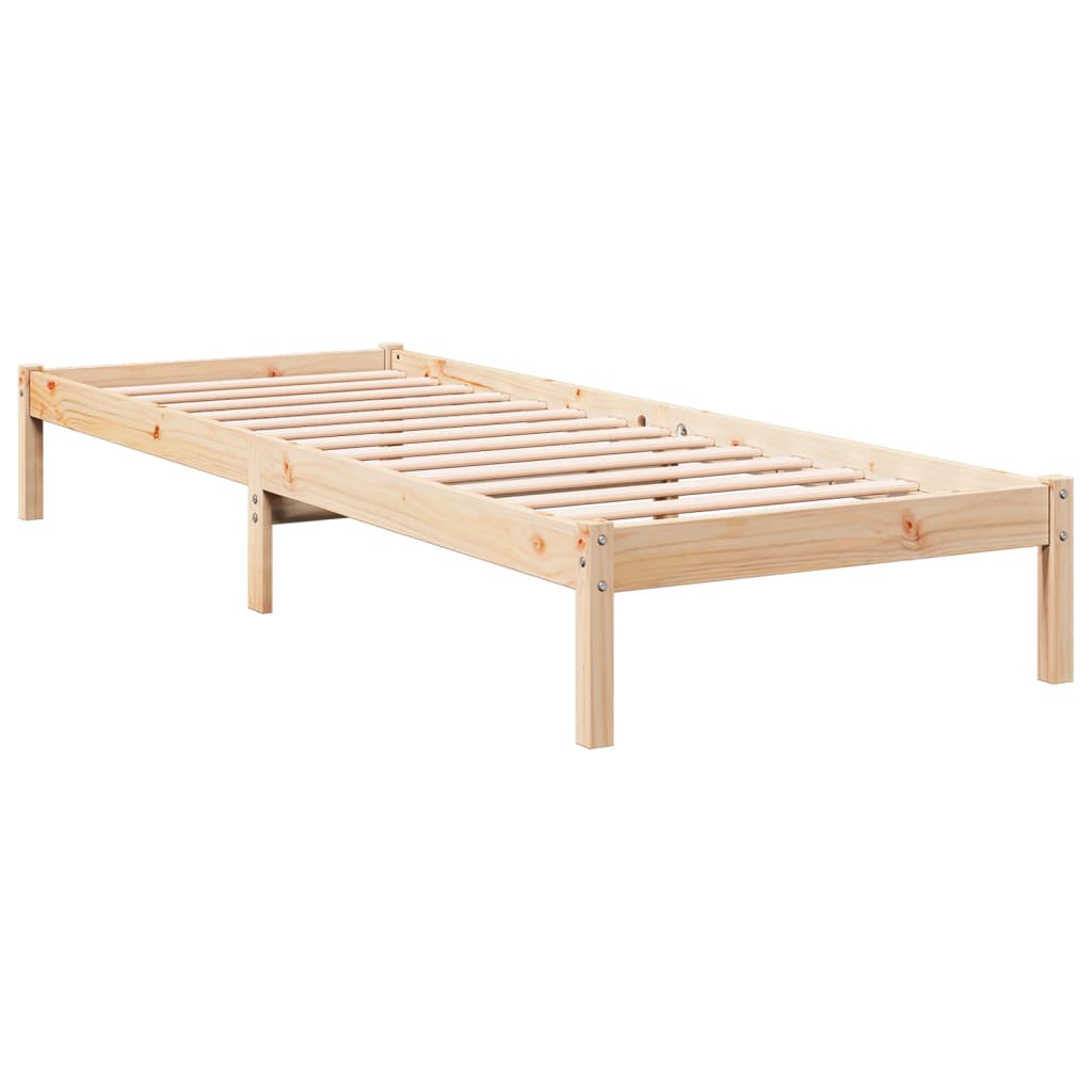 Cama extra longa sem colchão 90x210 cm madeira de pinho maciça