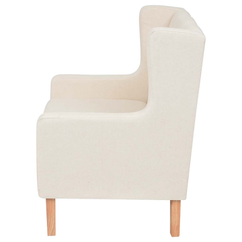 Conjunto de sofás 2 pcs tecido branco nata