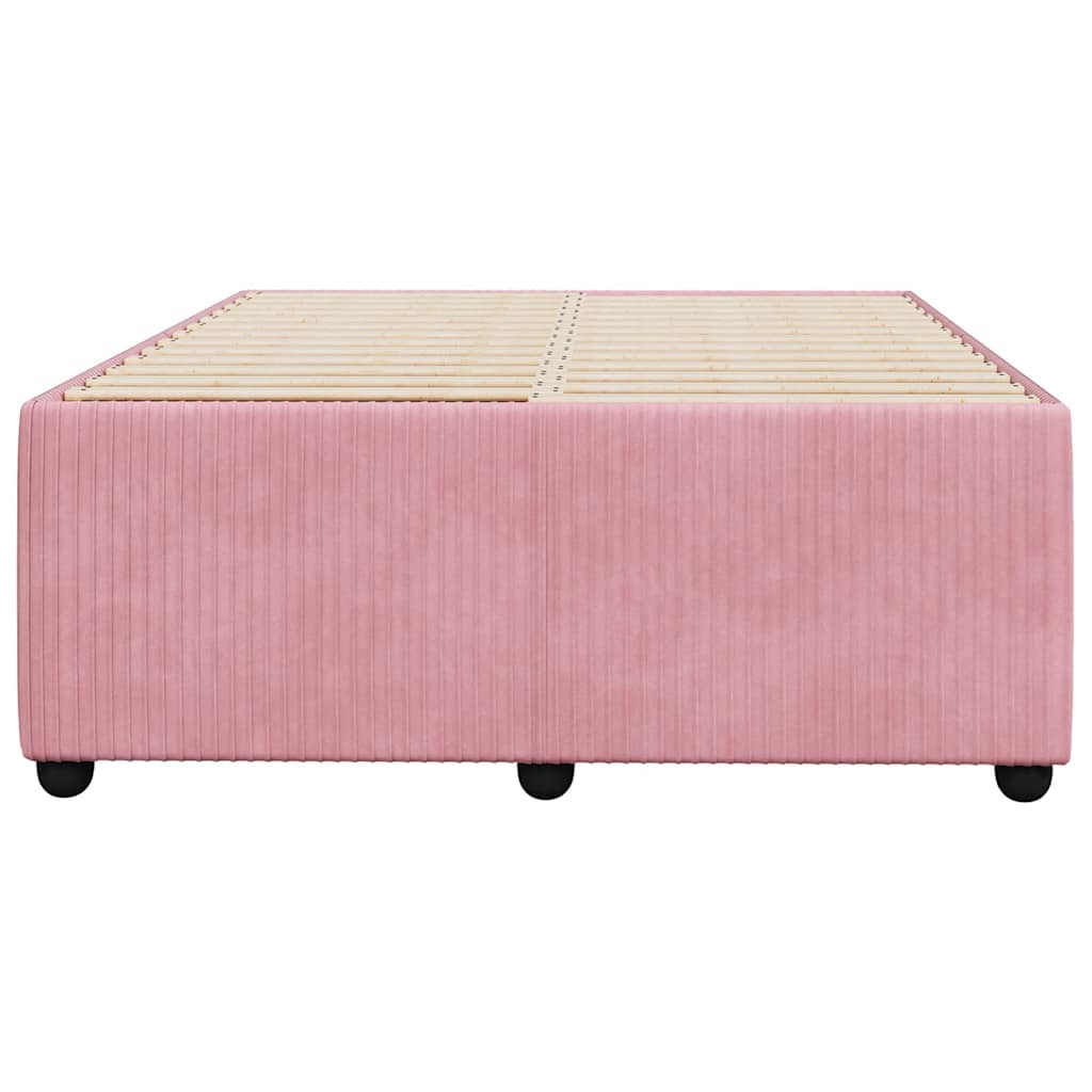Estrutura de cama com colchão 120x190 cm veludo rosa