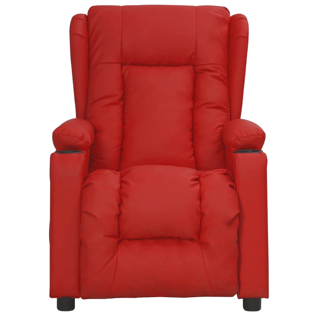 Poltrona reclinável couro artificial vermelho tinto