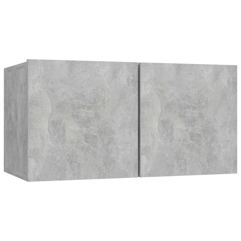 Móveis de TV para parede 2 pcs 60x30x30 cm cinzento cimento
