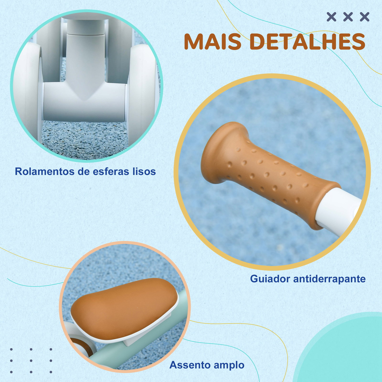 Bicicleta sem pedais para crianças de 12-36 meses bicicleta de equilíbrio com assento ajustável 56x27x39 cm verde