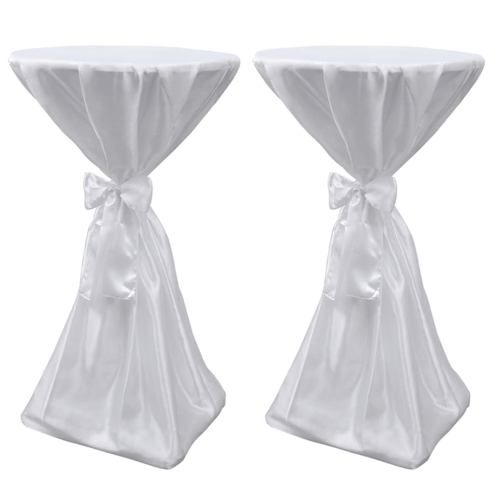 Toalha de mesa com fita, 60 cm / 2 peças, branca