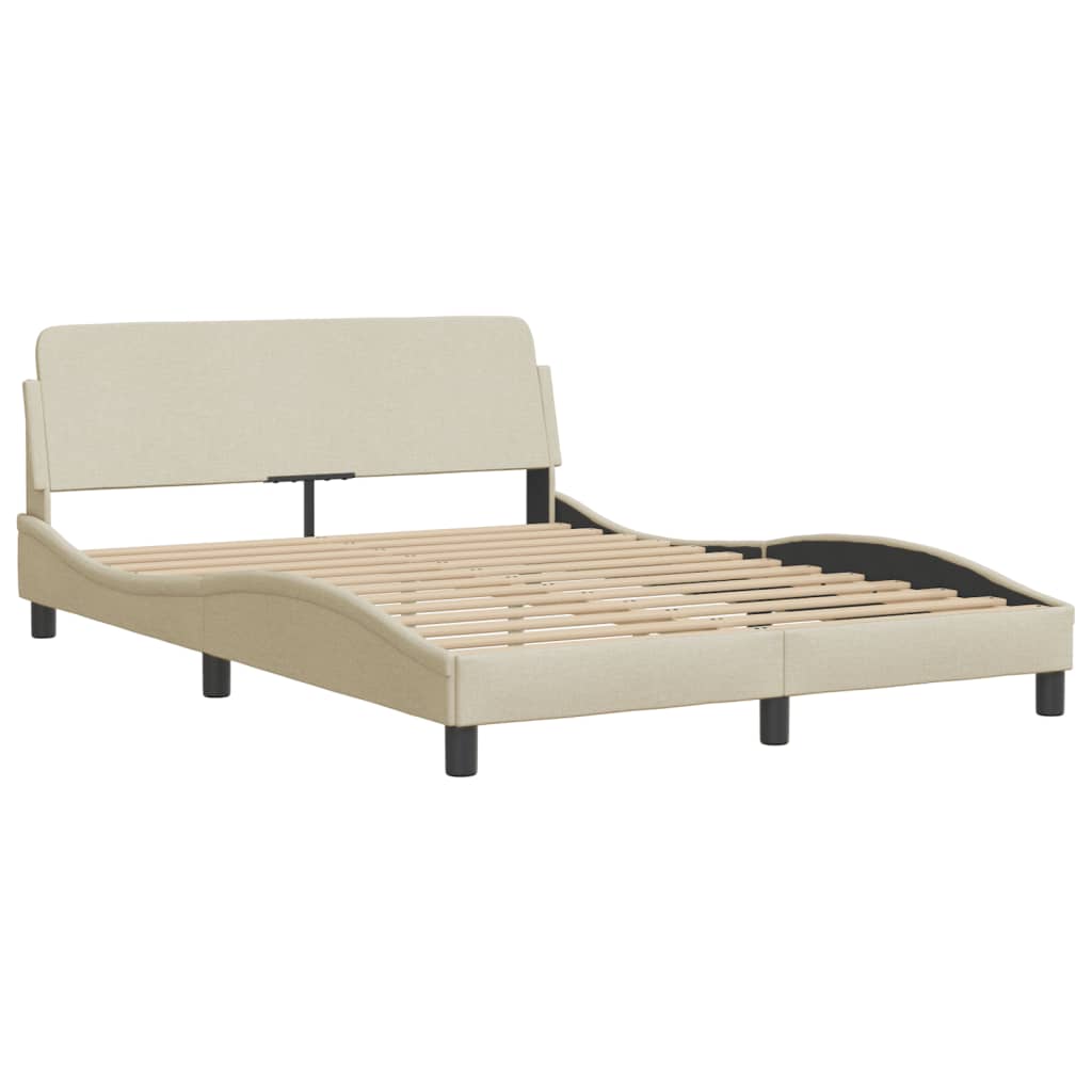 Cama com colchão hvar 140x200 cm tecido cor creme