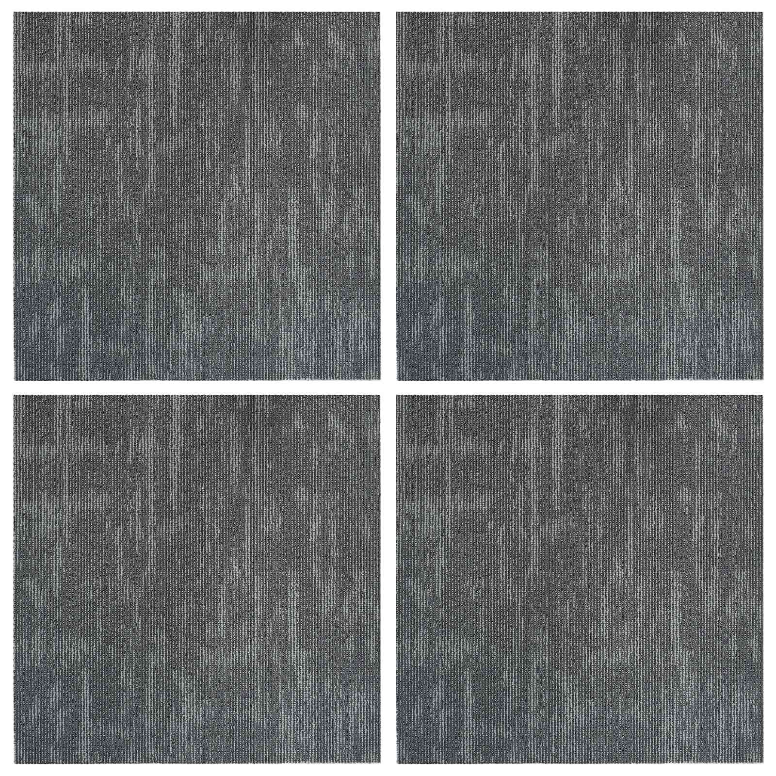 Azulejo de carpete cinzento cimento 50 x 50 cm 4 unid.