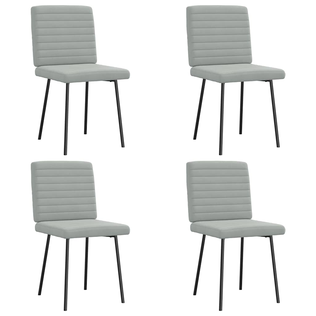 Cadeiras de jantar 4 pcs veludo cinzento-claro