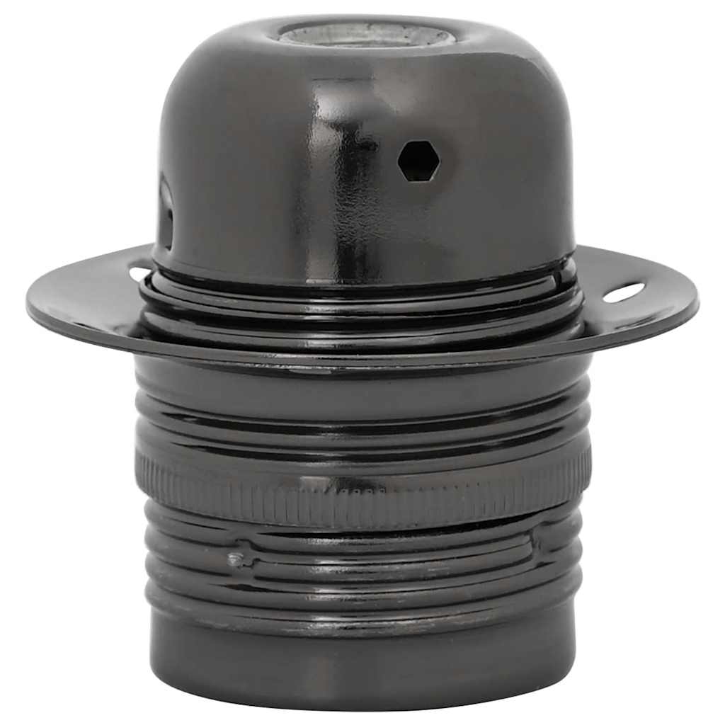 Casquilhos de lâmpadas 2 pcs preto brilhante e27