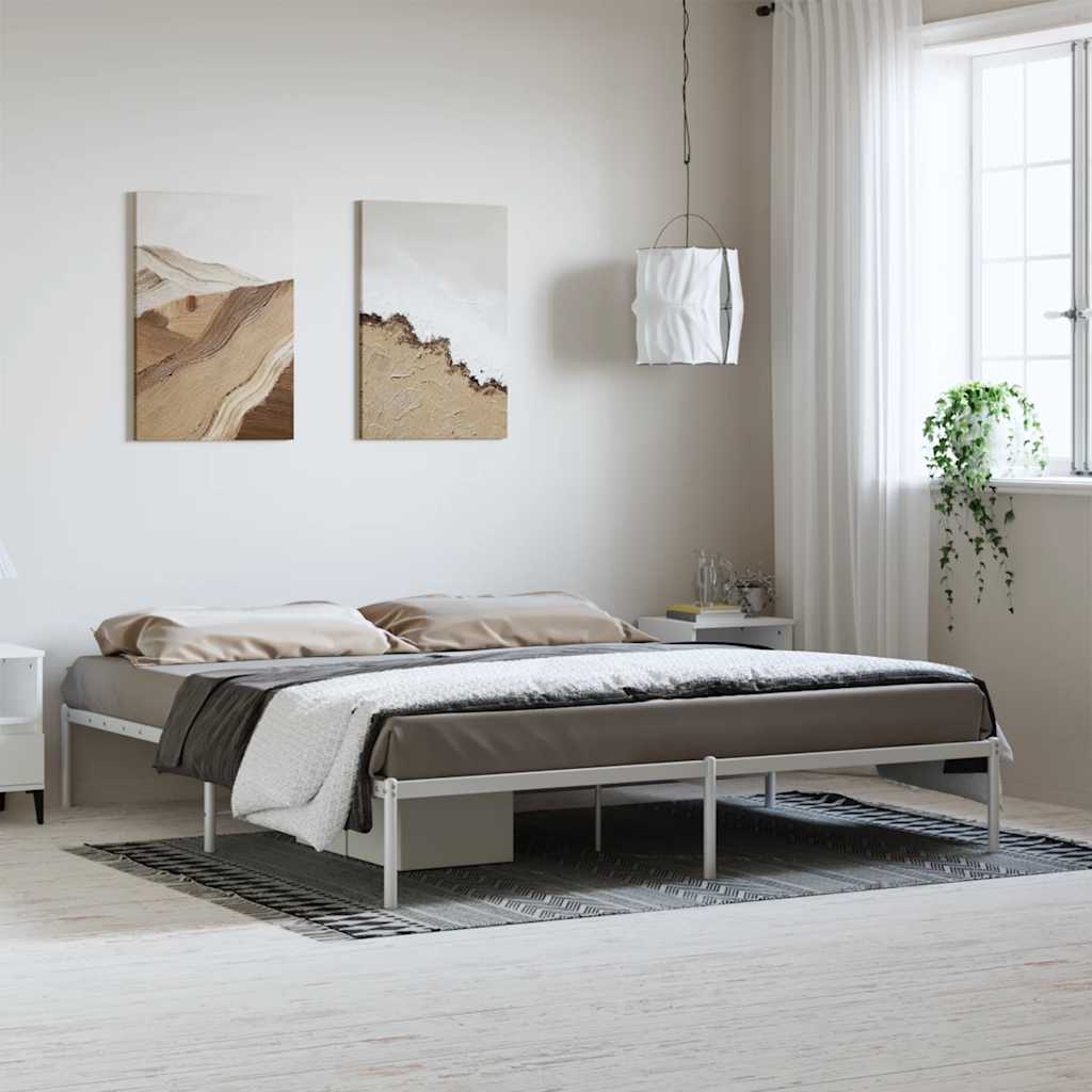 Estrutura de cama 183x213 cm metal branco