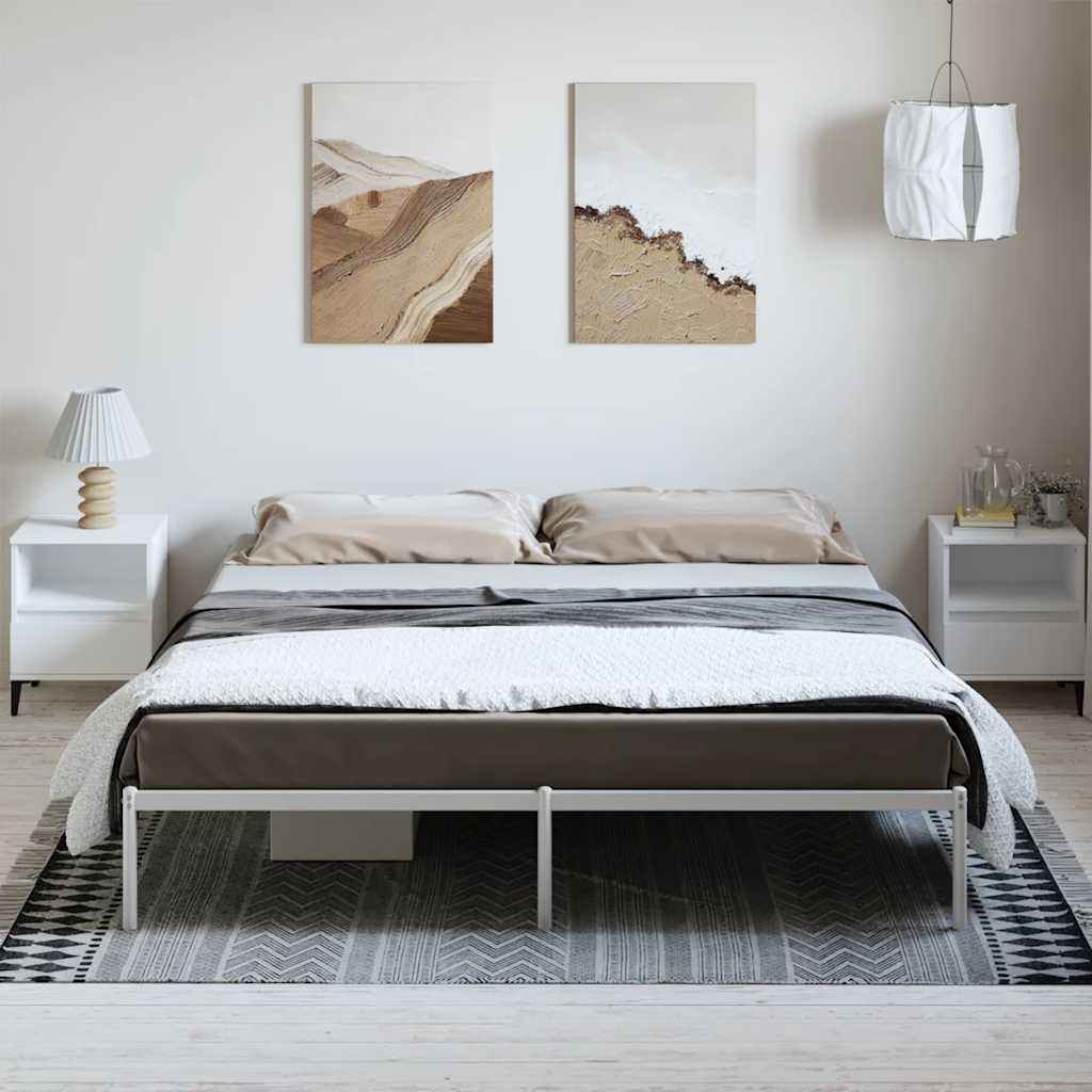 Estrutura de cama 183x213 cm metal branco