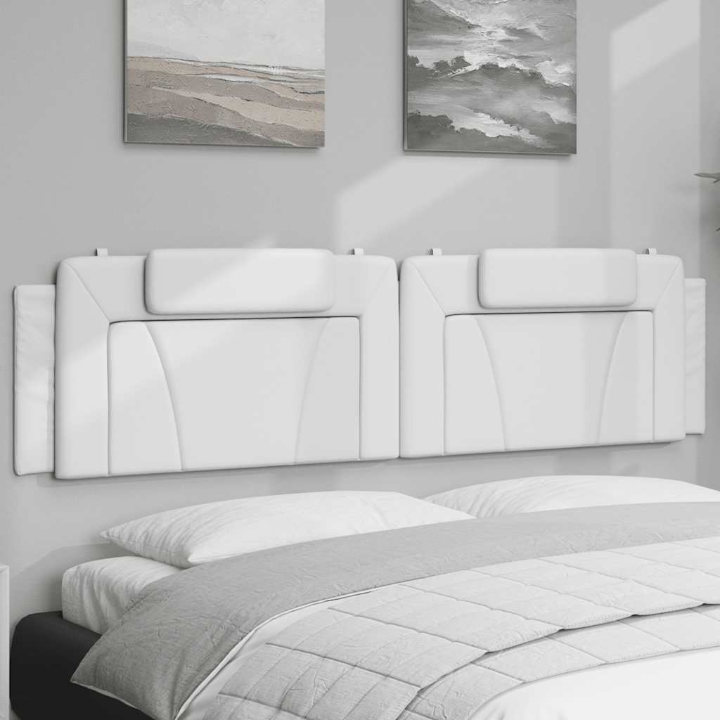 Almofadão de cabeceira viana 200 cm couro artificial branco