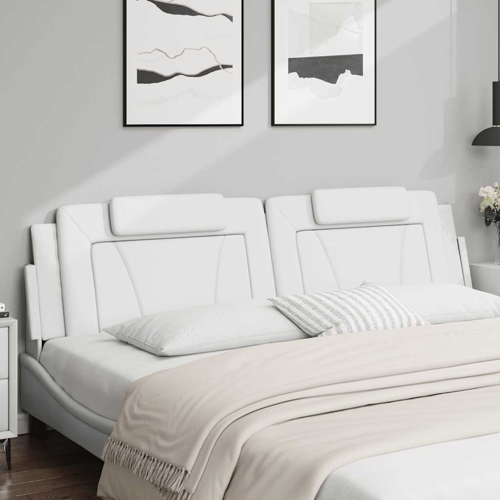 Almofadão de cabeceira viana 200 cm couro artificial branco
