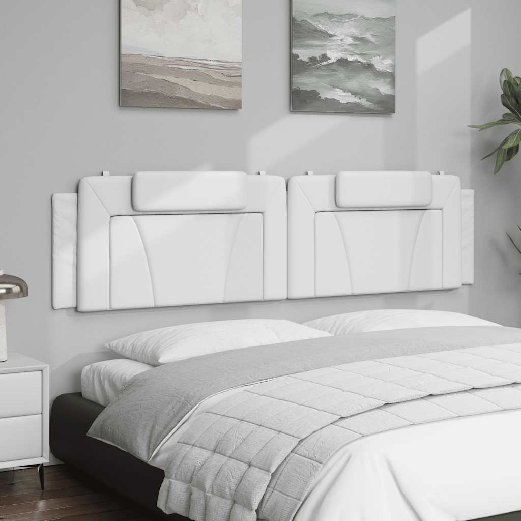 Almofadão de cabeceira viana 200 cm couro artificial branco