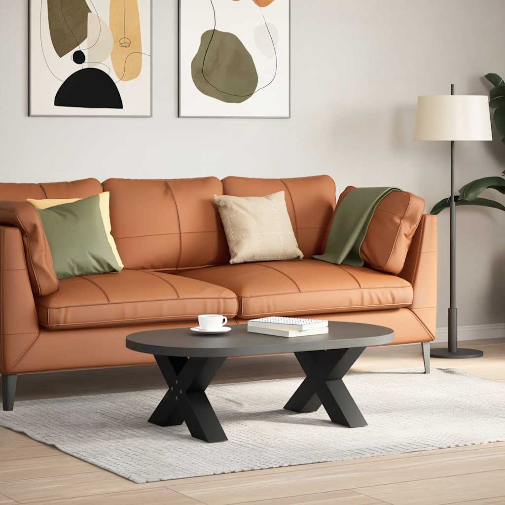 Pés para mesa de centro em formato de x, 2 peças, preto, 50x(30-31) cm, aço