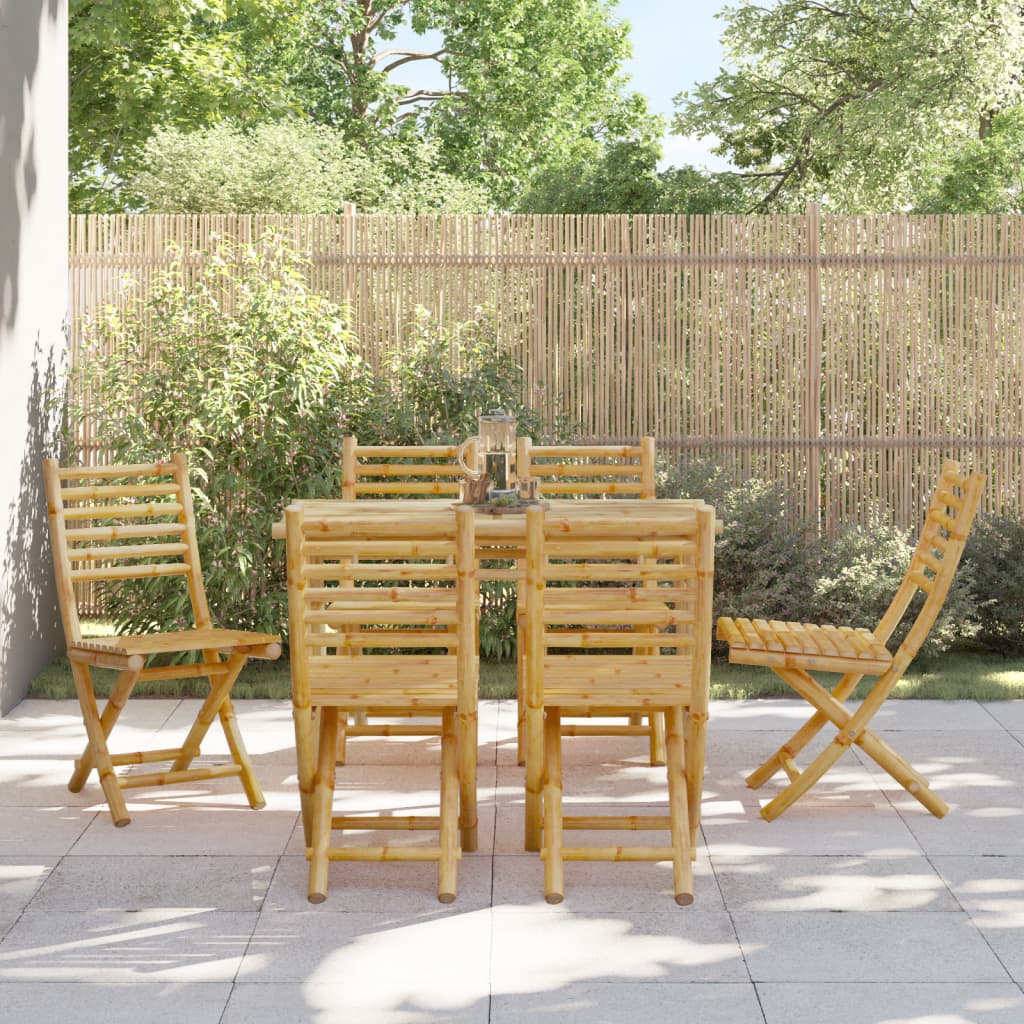 Cadeiras de jardim dobráveis 6 pcs 43x54x88 cm bambu