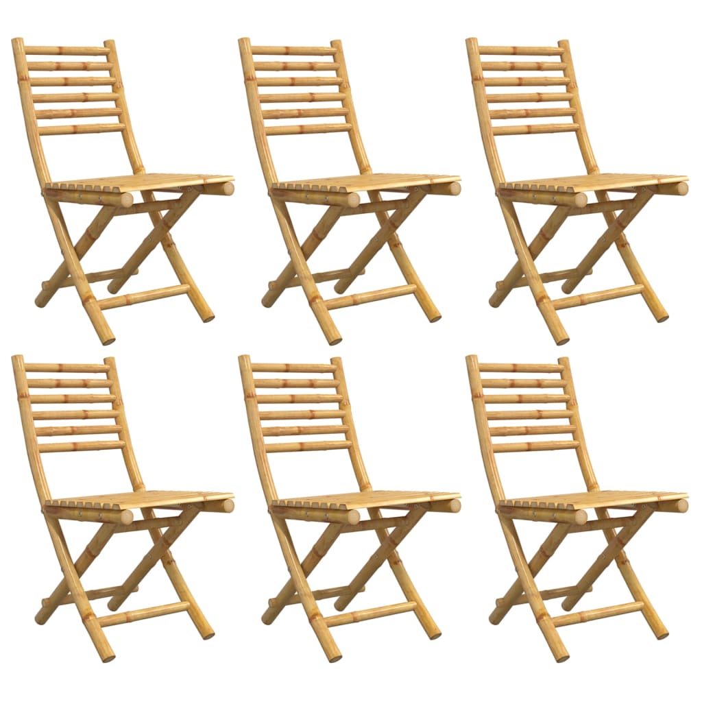 Cadeiras de jardim dobráveis 6 pcs 43x54x88 cm bambu