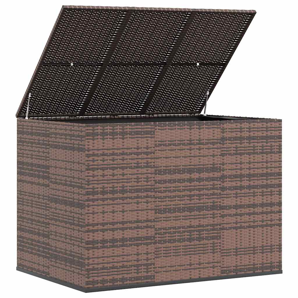 Caixa para almofadões de jardim 145x100x103 cm vime PE castanho