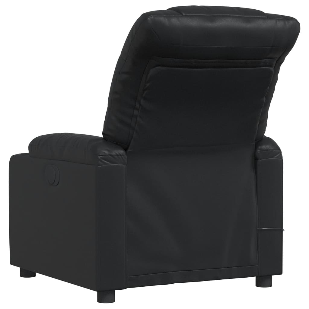 Poltrona de massagens reclinável couro artificial preto