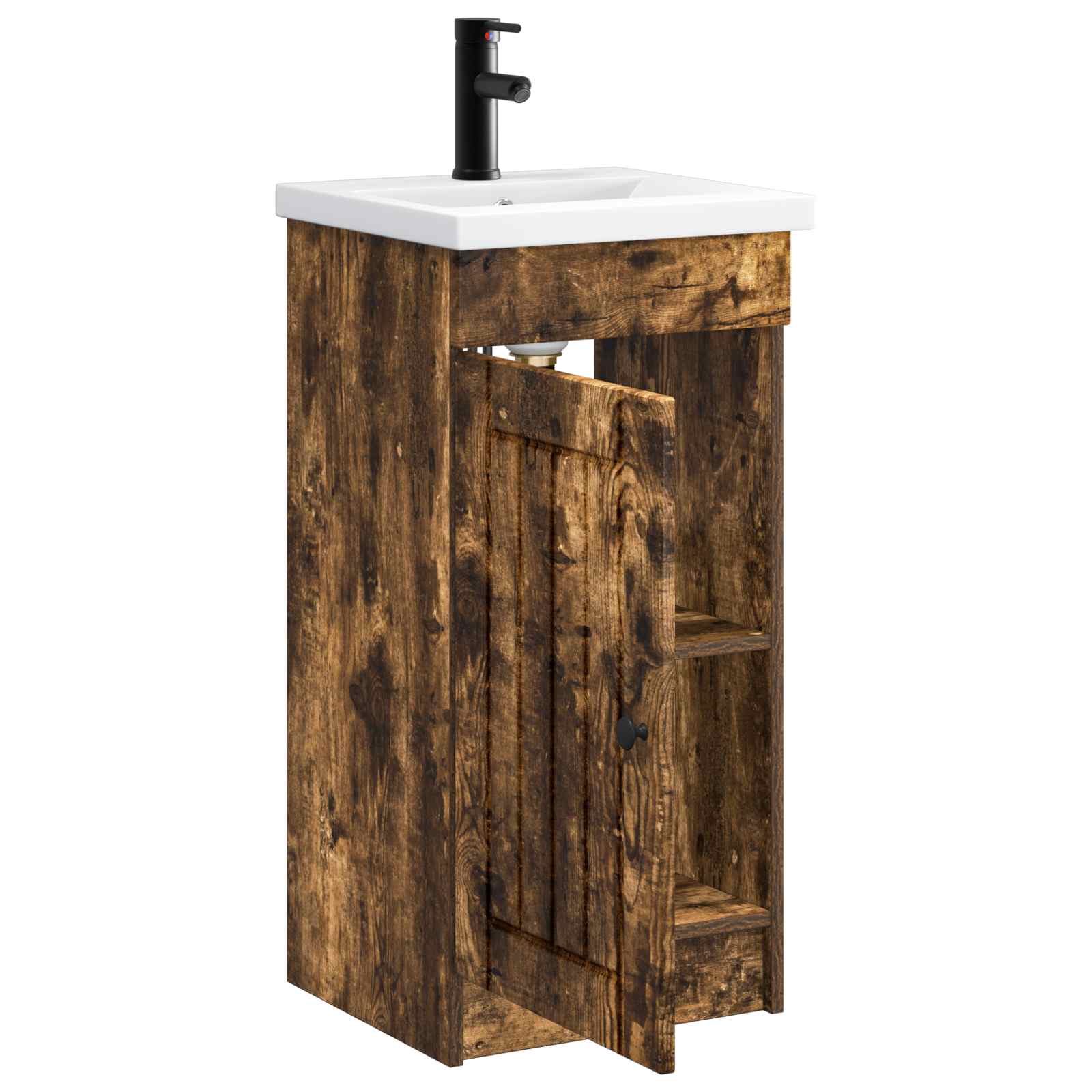 Gabinete de banheiro com pia carvalho fumado 42 x 40 x 84,5 cm