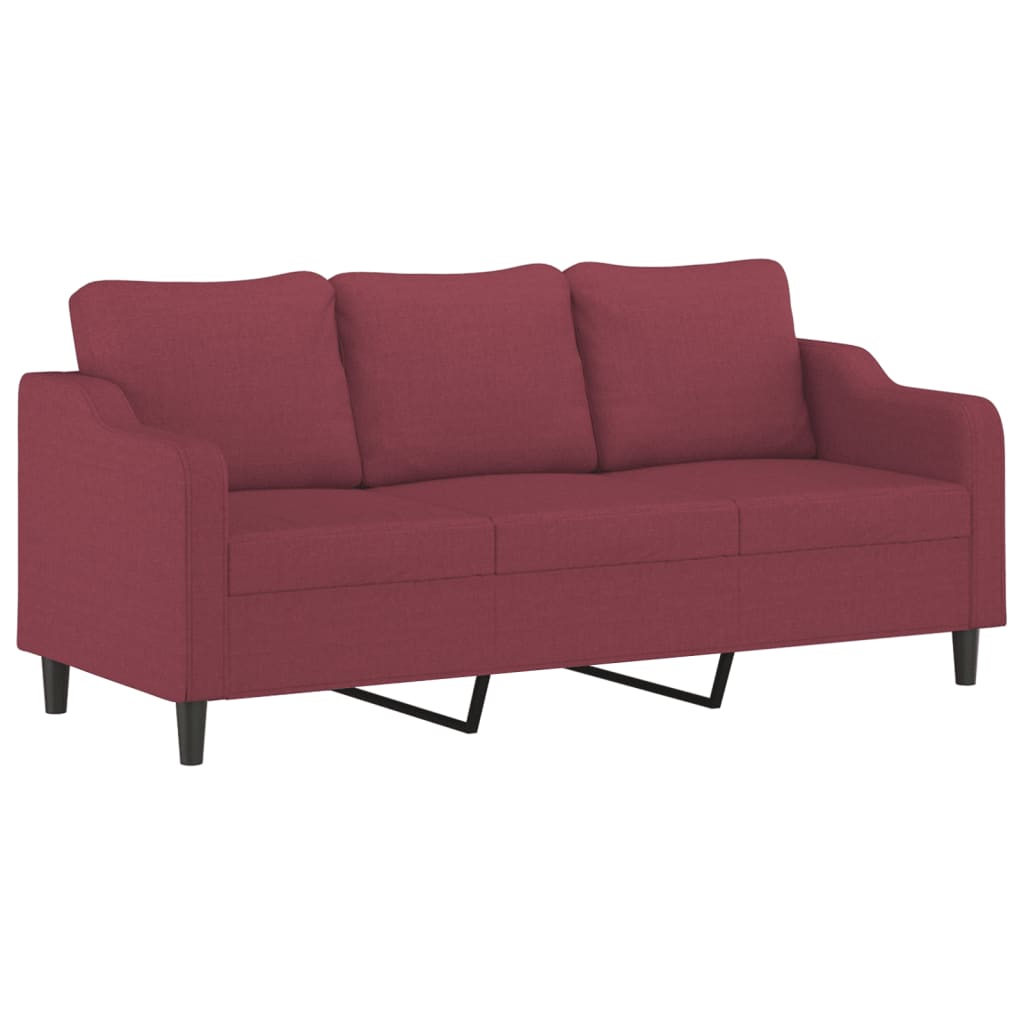 2 Pcs conjunto de sofás com almofadões tecido vermelho tinto