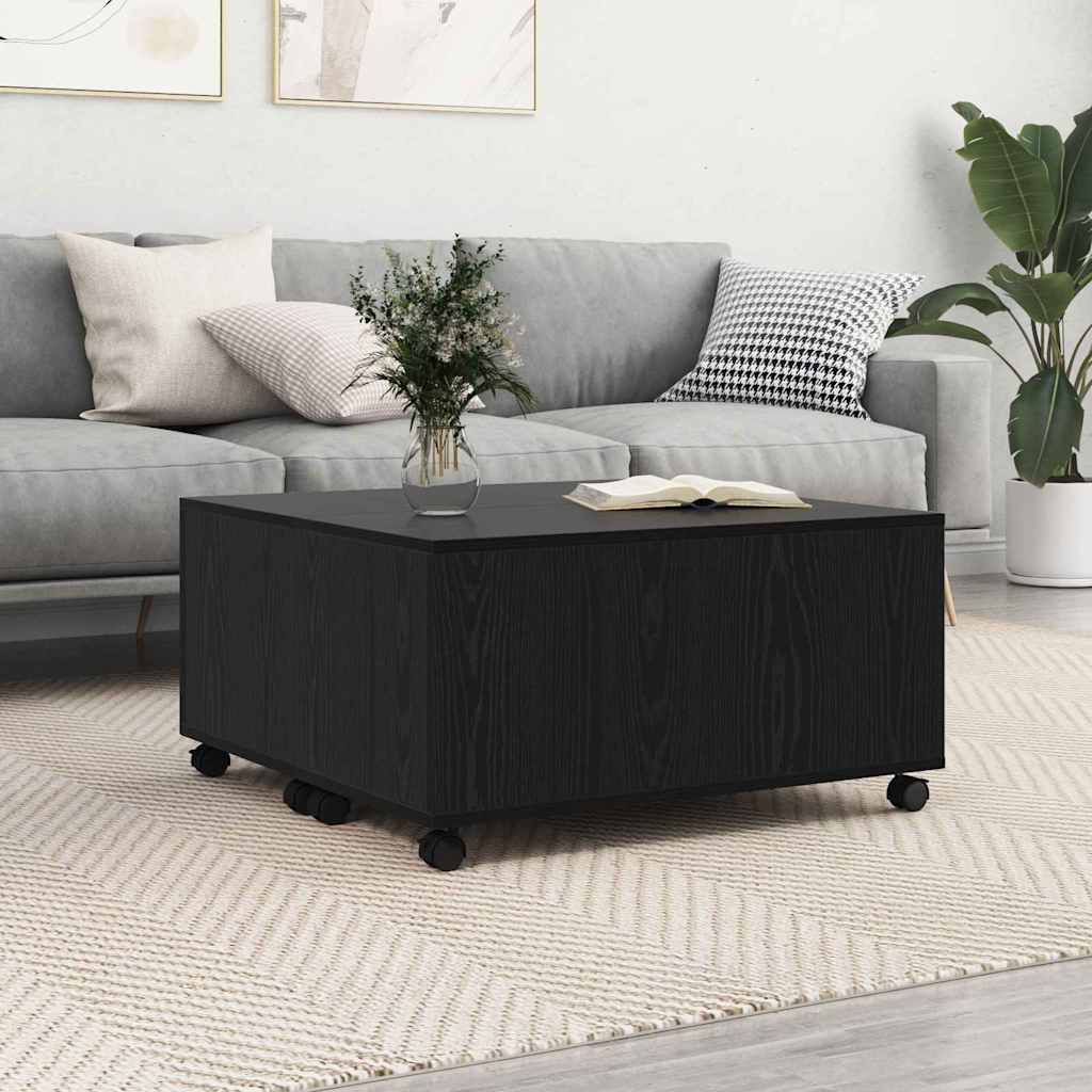 Mesa de centro carvalho preto 75 x 75 x 38 cm