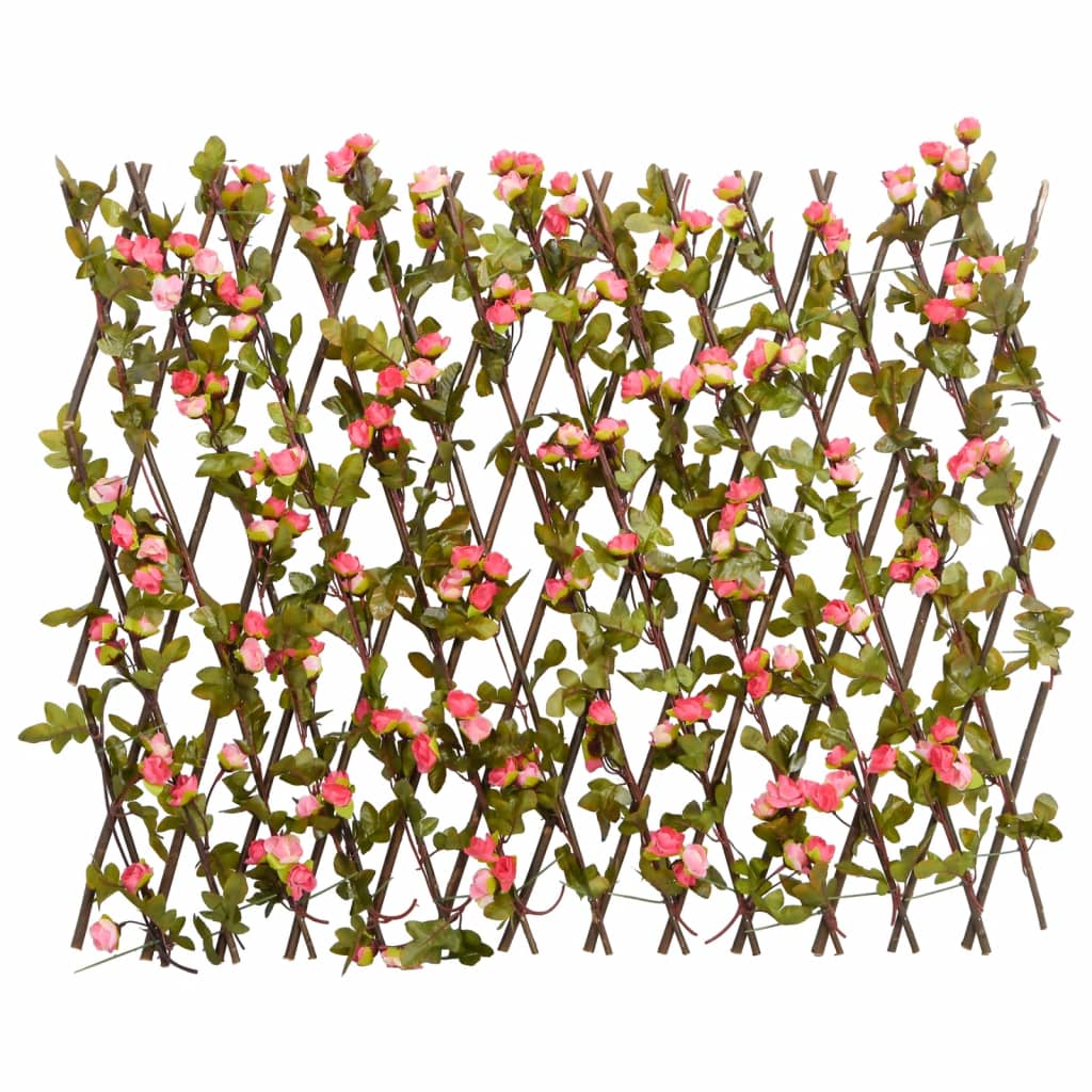 Treliça hera artificial extensível 5 pcs 180x60 cm rosa escuro
