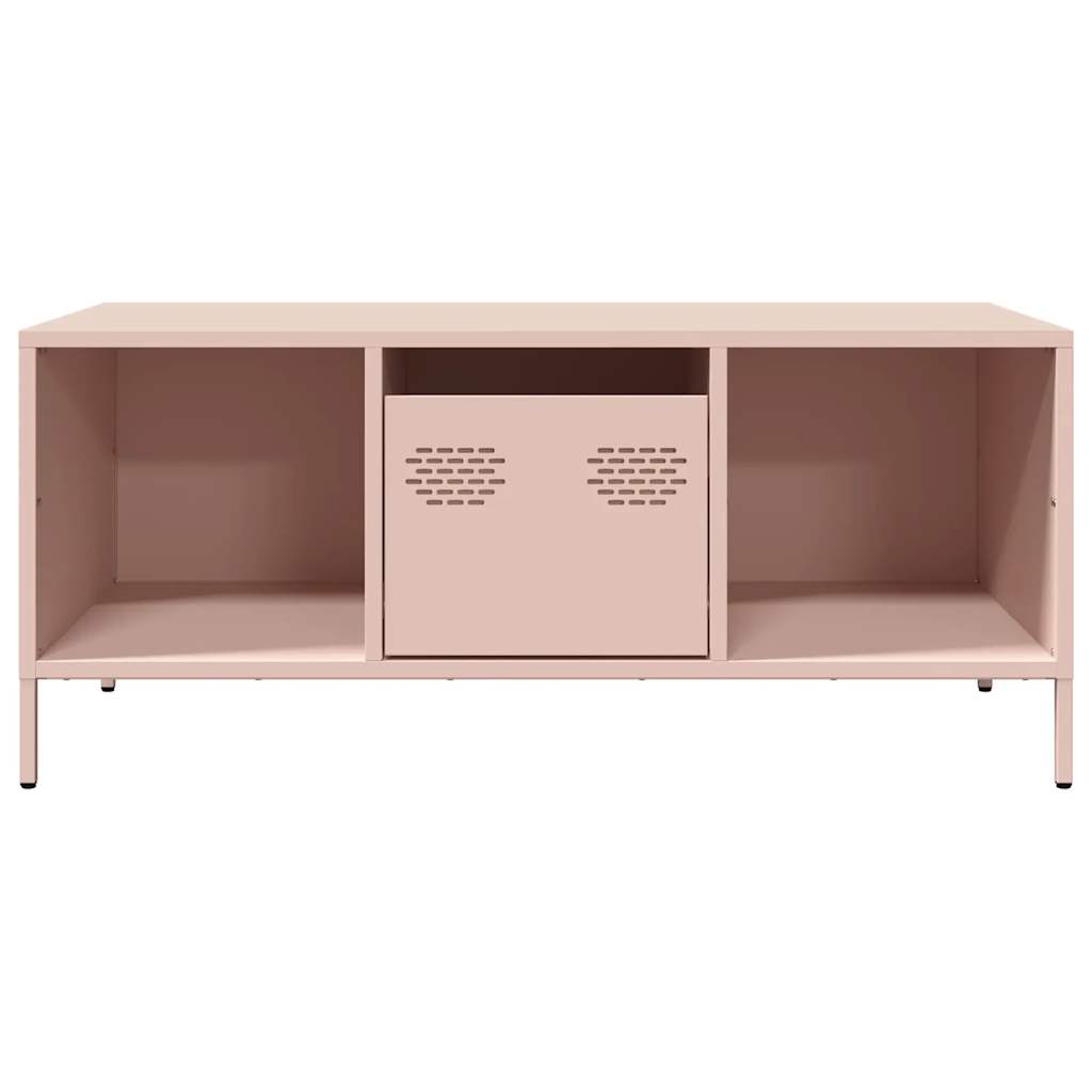 Mesa de centro 101,5x50x43,5 cm aço laminado a frio rosa