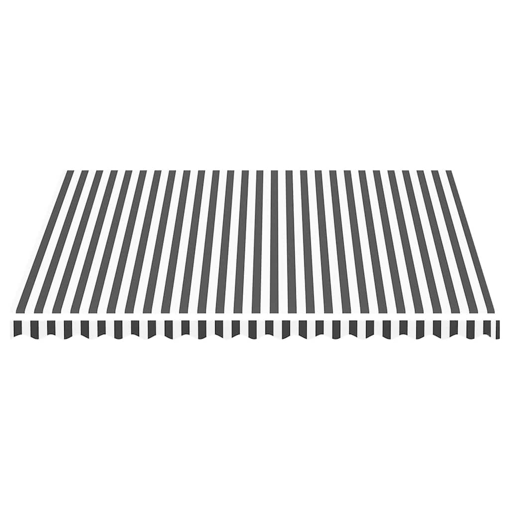 Tecido de substituição para toldo antracite e branco 400x350 cm poliéster