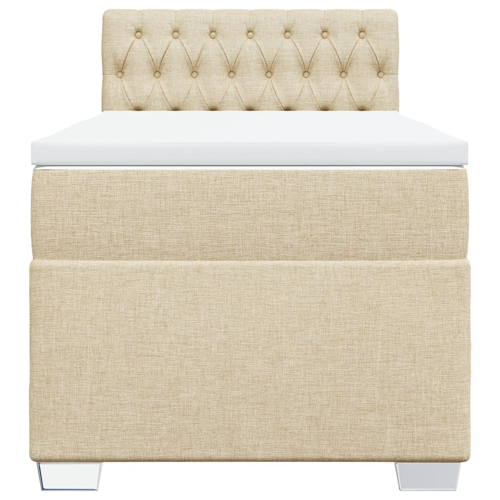 Cama com molas/colchão 90x190 cm tecido cor creme