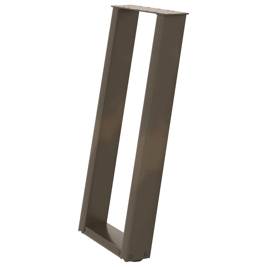 Pés de mesa de console em forma de u, 2 peças, aço natural, 38 x (72-73) cm, aço