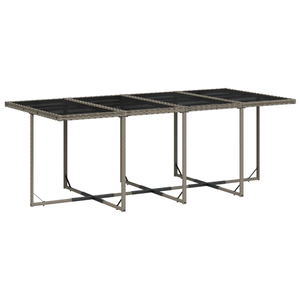 9 Pcs conjunto de jantar p/ jardim c/ almofadões vime PE cinza