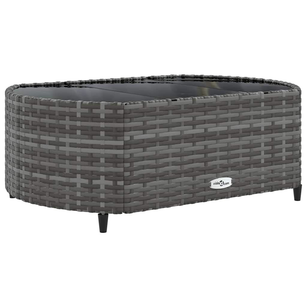 5 Pcs conjunto sofás de jardim c/ almofadões vime PE cinzento