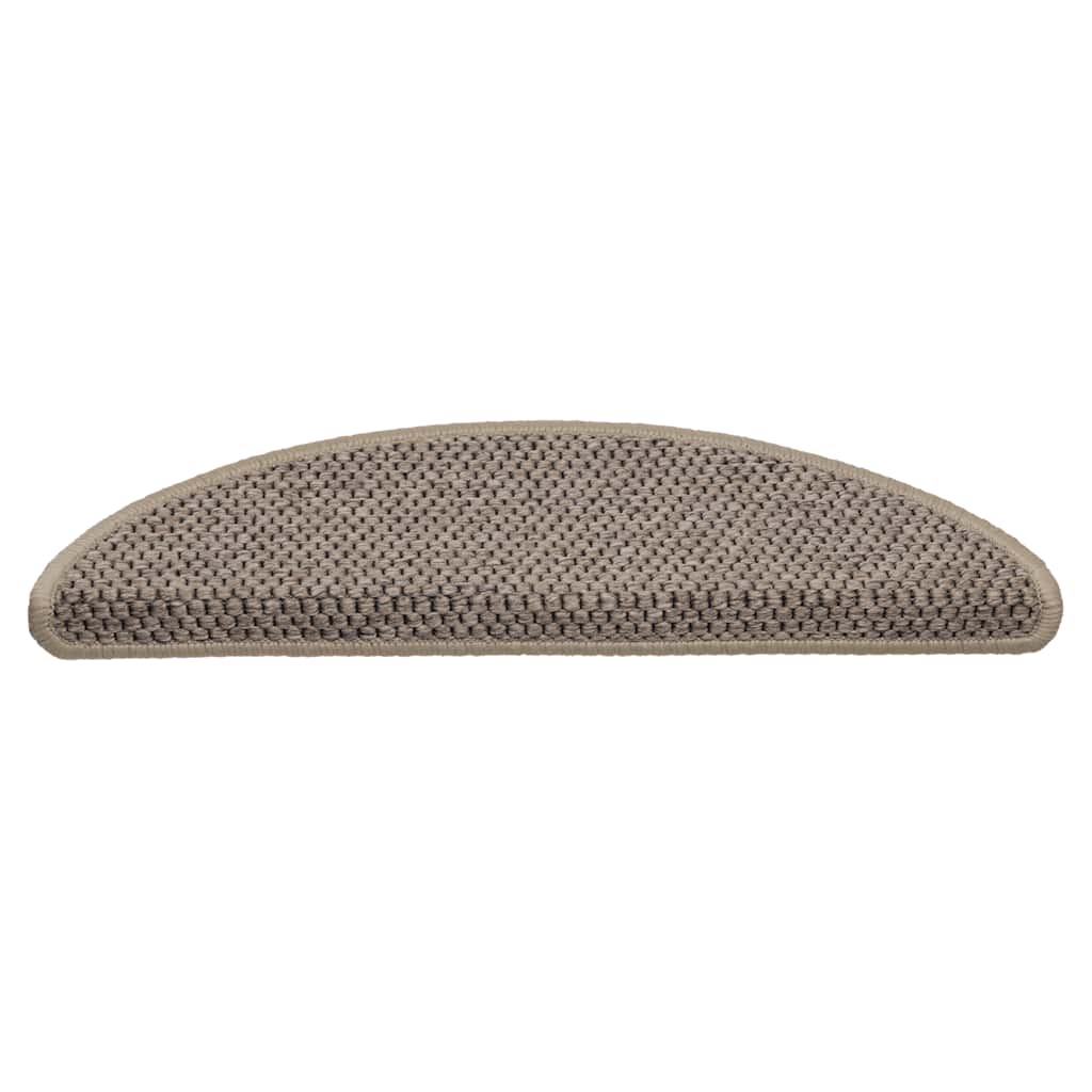 Tapetes escada adesivos aspeto sisal 30 pcs 56x17x3 bege-escuro