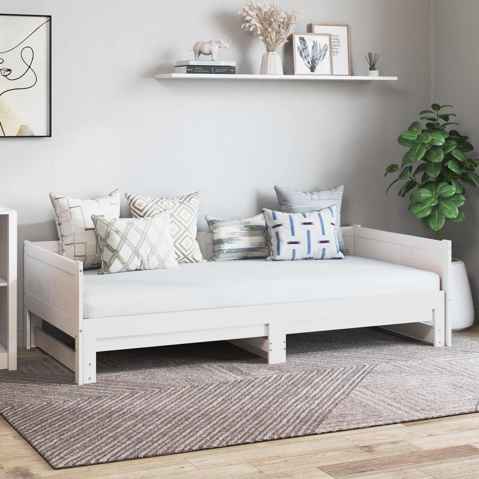Cama dia rebatível branco 180 x 200 cm