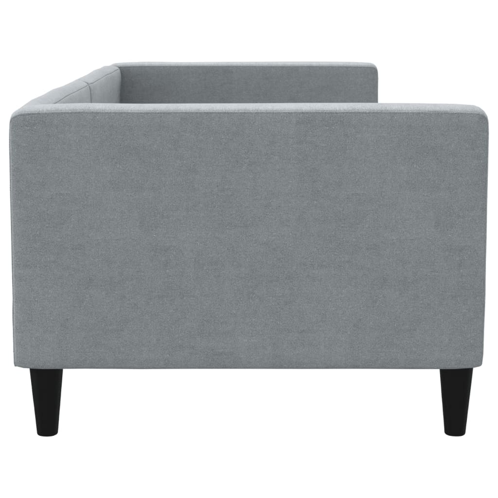 Sofá-cama 90x190 cm tecido cinzento-claro
