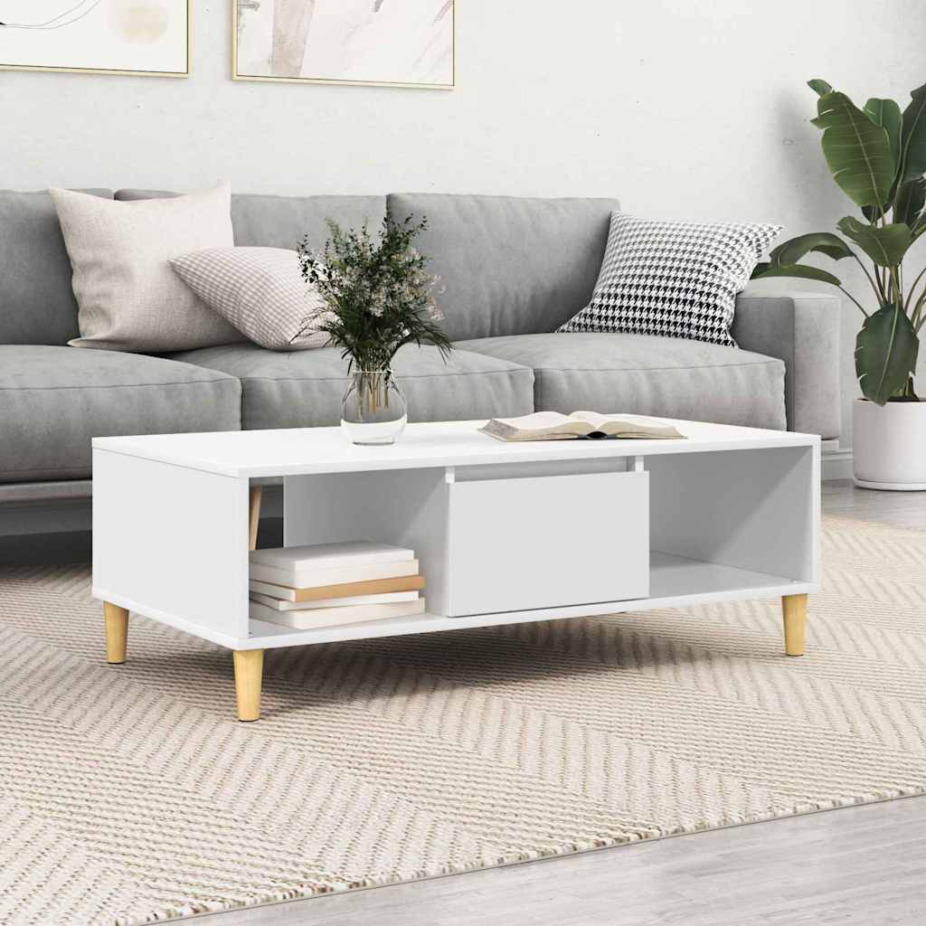 Mesa de centro branco 102 x 55 x 35 cm derivados de madeira