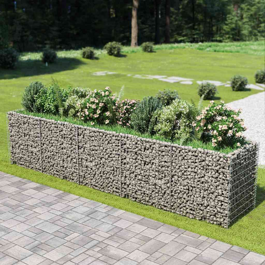 Canteiro elevado/cesto gabião 450x90x100 cm aço galvanizado